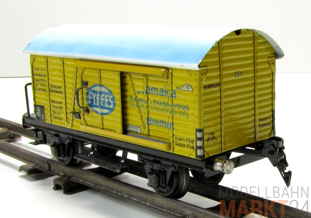 MÄRKLIN 1769 gedeckter Güterwagen zweiachsig in rot braun DR für Spur 0 - OVP