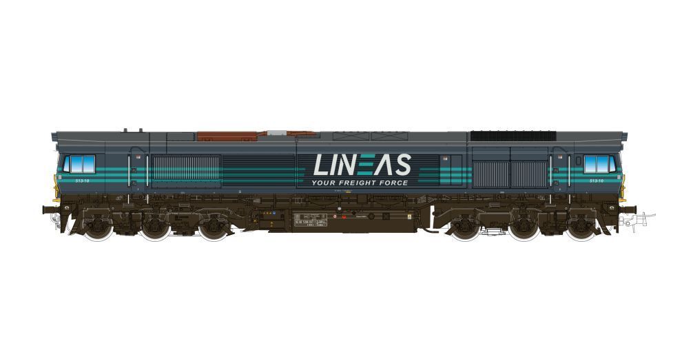 ESU 31283 Diesellok H0, C66, 513-10 Lineas, Ep VI, Vorbildzustand um 2018, dunkelblau/türkis, Sound+Rauch, DC/AC