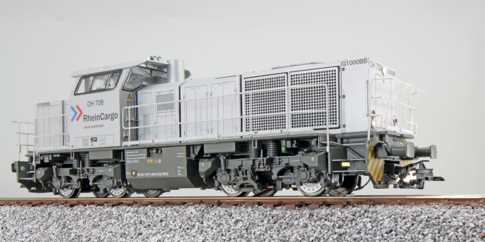 ESU 31301 Diesellok, H0, G1000, DH 708 RheinCargo, Silber, Ep VI, Vorbildzustand um 2018, Sound, Rangierkupplung, DC/AC