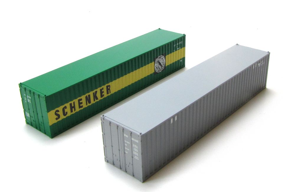 FLEISCHMANN Ladegut 40''-Container 2er-Set grau/grün Containertragwagen ...