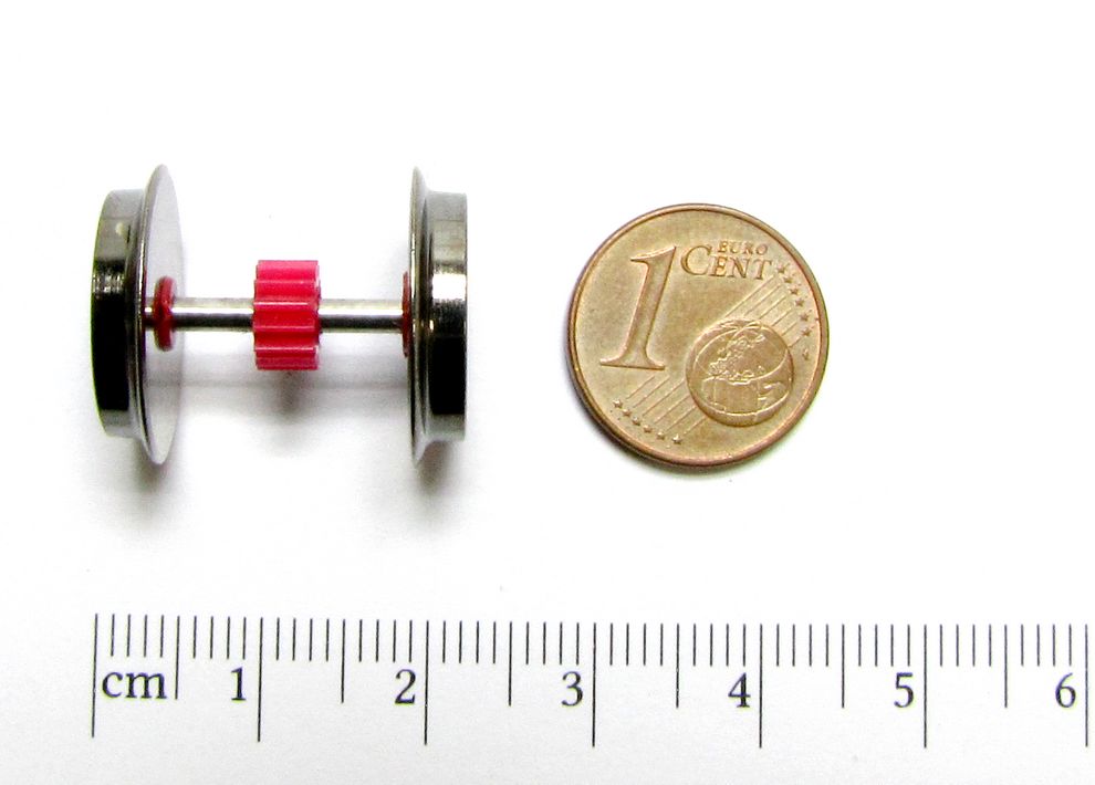 Ersatz-Radsatz ohne Haftring Zahnrad z.B. für ROCO DB Elektrolok 103 AC ...