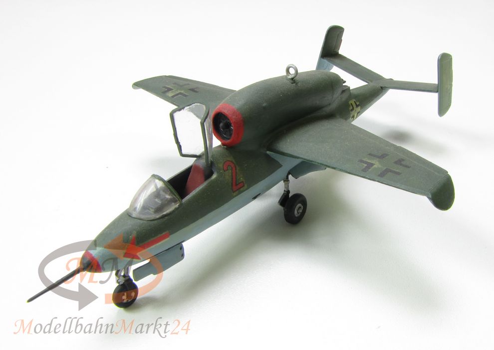 Me 162 Luftwaffe Heinkel He 162 Volksjäger Düsenjäger bemalt Scale ca. 1:72 ...