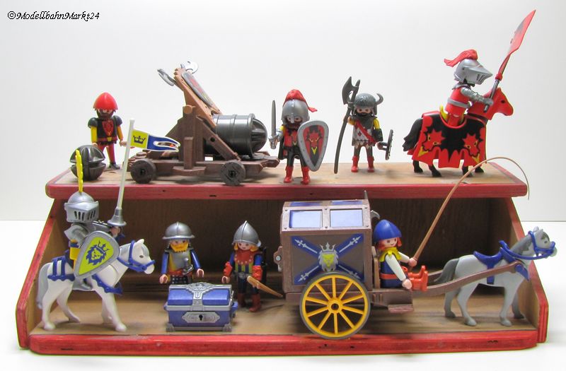  PLAYMOBIL 8 Ritter Pferde Kutsche Kanone Fertigmodell 