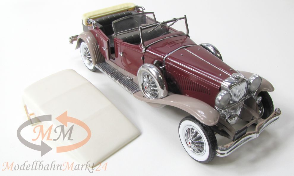 FRANKLIN MINT 1930 Duesenberg J Cabriolet weinrot/graubraun Scale 1:24