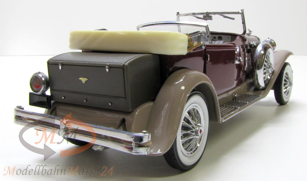 FRANKLIN MINT 1930 Duesenberg J Cabriolet weinrot/graubraun Scale 1:24