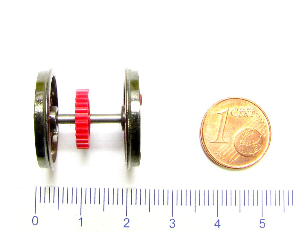 Ersatz-Radsatz 2 mit Zahnrad z.B. für ROCO Dampflok BR 23.10/35.10 H0 ...