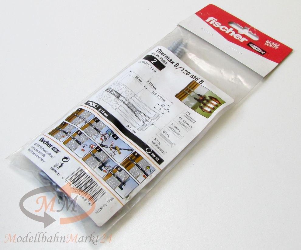 FISCHER Dübel 45682 Termax 8/120 M6 B VPE = 2 Stück - NEU